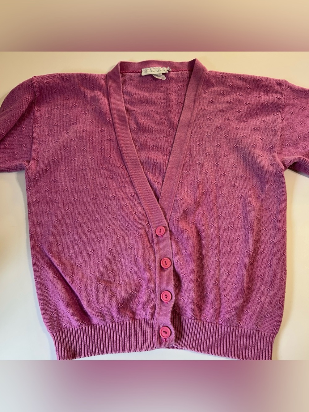 Fashion Avenue Sweater Sz Large Pountelle Knit Cardigans V Neck Coquette 80-90s